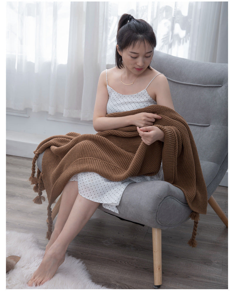 CozyWave Knitted Wool Blanket