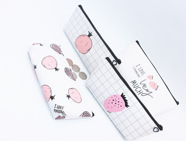 Creative PU Zipper Pencil Case