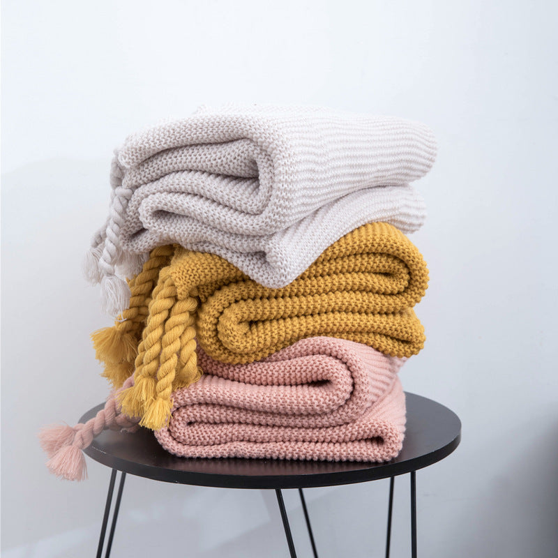 CozyWave Knitted Wool Blanket