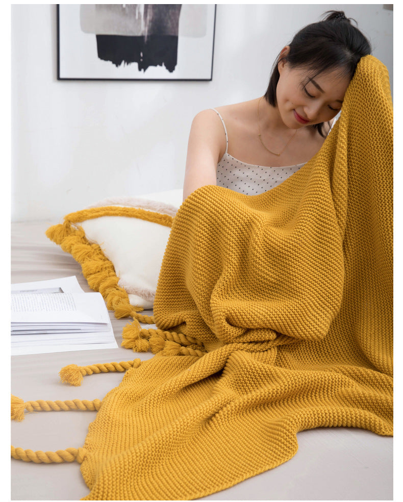 CozyWave Knitted Wool Blanket