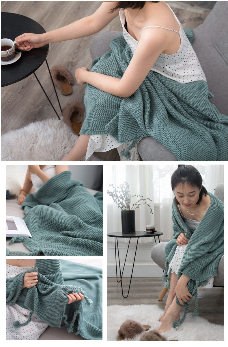 CozyWave Knitted Wool Blanket